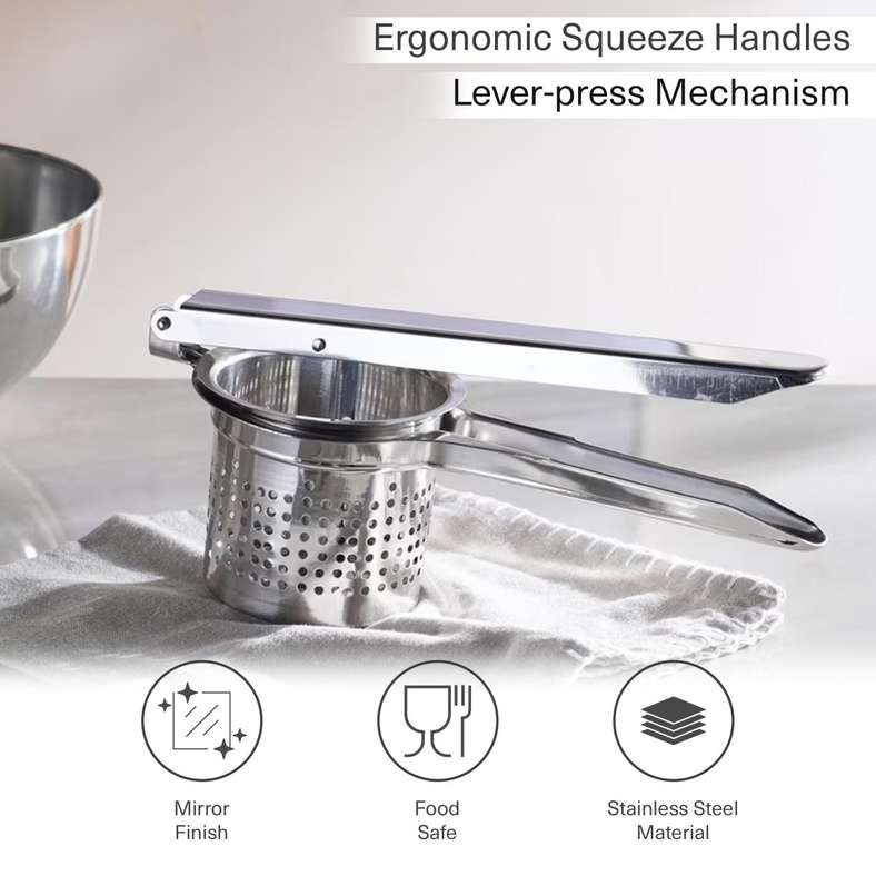Pan Home هراسة بطاطس من الفولاذ المقاوم للصدأ - كروم - Image 5