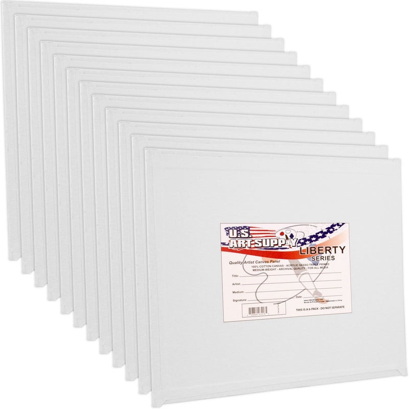 US Art Supply 8 X 8 inch Professional Artist Quality Acid Free Canvas Panel Boards for Painting 12Pack 1 Full Case of 12 Single Canvas Board Panels