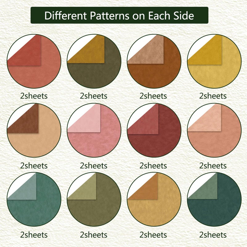 Colabrili Scrapbook Paper 12x12 Brown, 24 Sheets/24 Designs Double-Sided Bohemian Patterned Craft Paper, Boho Tone Decorative Paper for Junk Journals Greeting Cards Photo Album Decoration (Boho Tone, 12x12 in) - Image 3