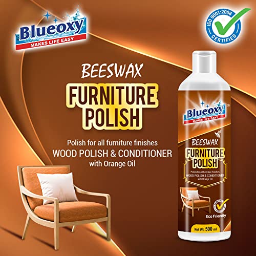 BLUEOXY Beeswax Furniture Polish Gel | Used to Clean Shine Polish Protection for All Furniture Laminate Finishes | Wood Polish & Conditioner | Wooden Wax Polish | Ecological Formulation | 500 ML | 1 - Image 4