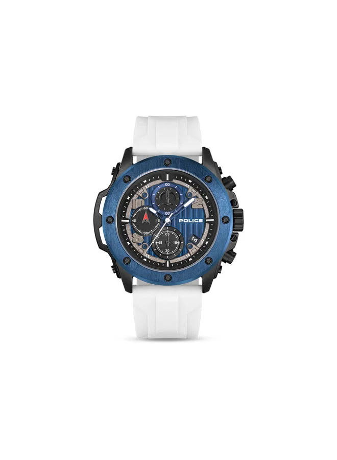 POLICE Clout Orb Black Navy Red White Silicone Straps Chronograph Watch Set for Men - 50.4mm