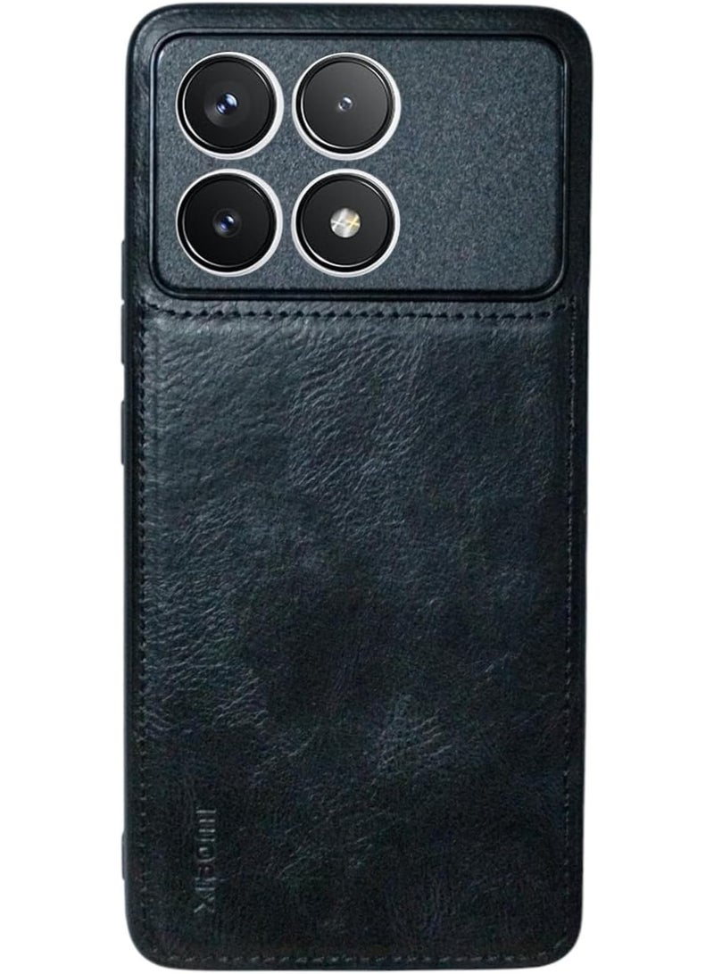 Case Compatible with Honor X7C Case, Plain Leather Soft TPU Silicone Bumper Anti-Fingerprint Shockproof Protective Cover for Honor X7C (Black)