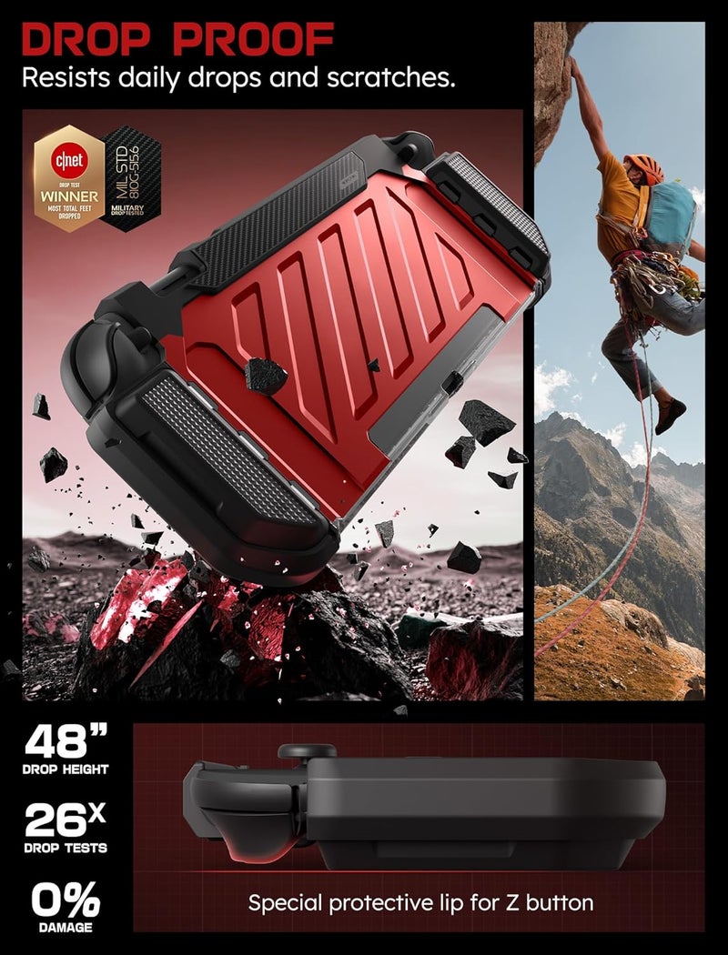 SupCase for Nintendo Switch 2 Case 2025 (Unicorn Beetle Pro), [Military-Grade Protection] [Magnetic Joy Con Controllers Friendly] Dockable Integrated Cover Accessories for Nintendo Switch 2 (Red) - Image 5