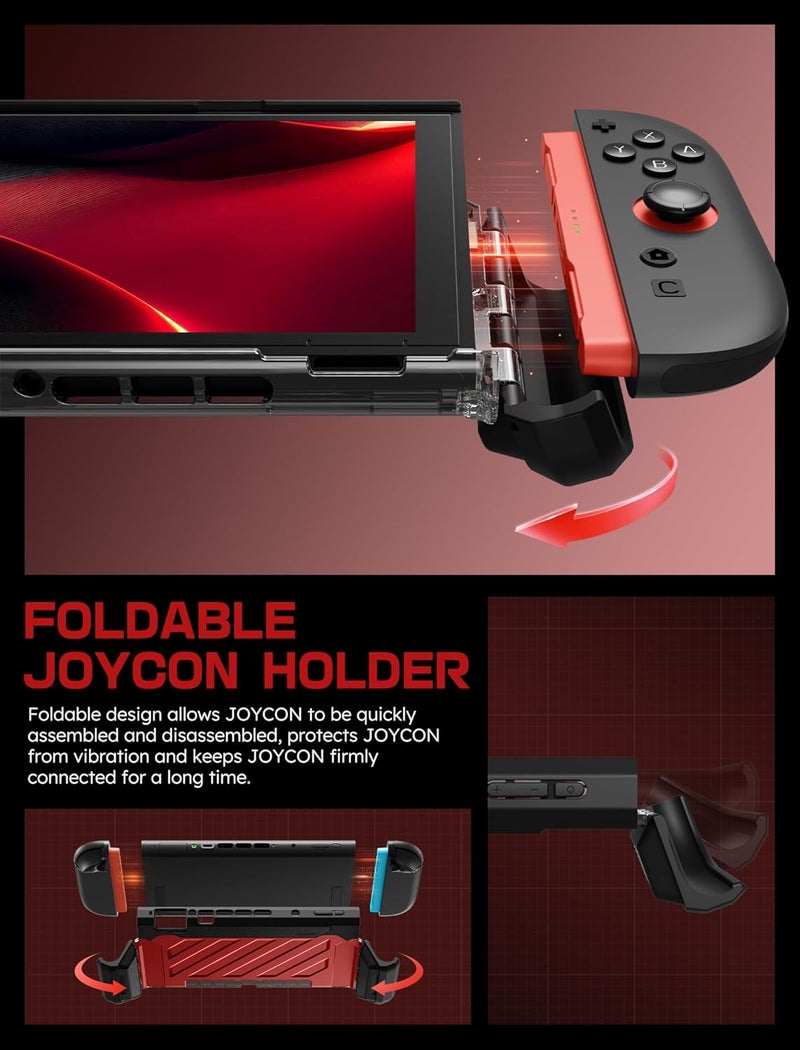 SupCase for Nintendo Switch 2 Case 2025 (Unicorn Beetle Pro), [Military-Grade Protection] [Magnetic Joy Con Controllers Friendly] Dockable Integrated Cover Accessories for Nintendo Switch 2 (Red) - Image 3