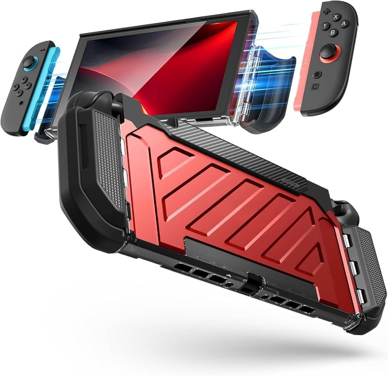 SupCase for Nintendo Switch 2 Case 2025 (Unicorn Beetle Pro), [Military-Grade Protection] [Magnetic Joy Con Controllers Friendly] Dockable Integrated Cover Accessories for Nintendo Switch 2 (Red) - Image 1