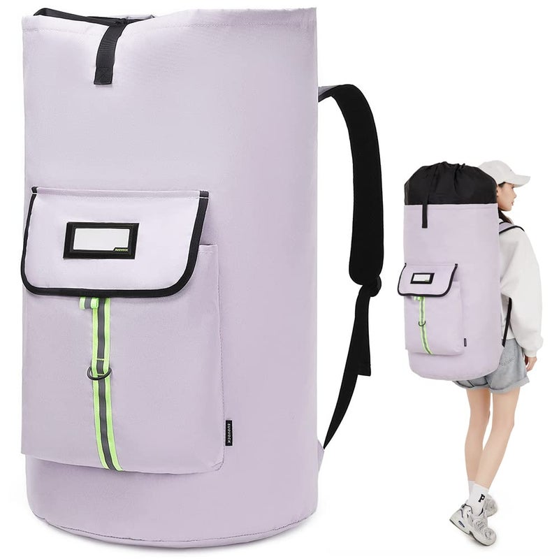 SUOVOCK laundry bag backpackextralarge heavy duty laundry bagslaundry backpack for college studentsdrawstring closure Light purple laundry bag backpack