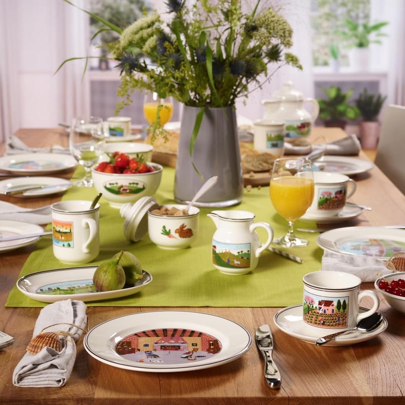 Villeroy & Boch Villeroy  Boch Design Naif Salad Plate 4Old Village Square 825 in Premium Porcelain WhiteColorful  - Image 3