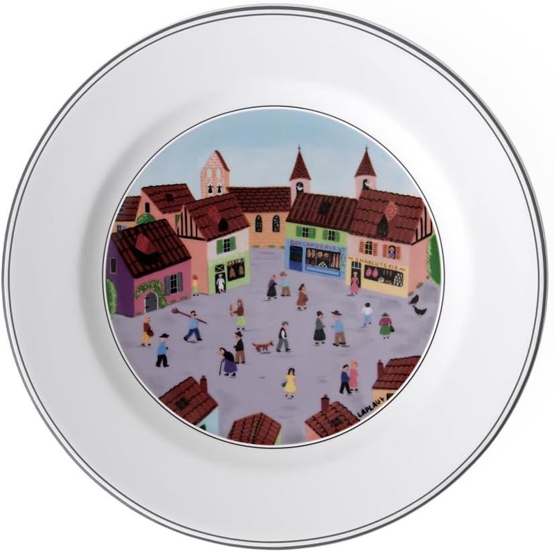 Villeroy & Boch Villeroy  Boch Design Naif Salad Plate 4Old Village Square 825 in Premium Porcelain WhiteColorful  - Image 1