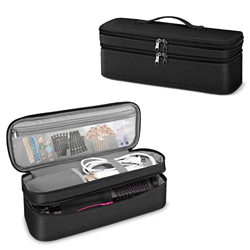 SITHON Double-Layer Travel Carrying Case for Shark FlexStyle/SmoothStyle, Water Resistant Storage Organizer Bag for Airwrap Styler, Also for Revlon One-Step Hair Dryer (Bag Only) (Black) - Image 1
