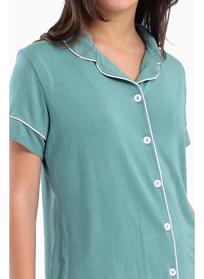 Carina Color Piping Poplin Pyjama Set - Image 4