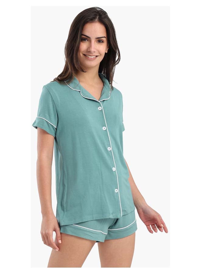 Carina Color Piping Poplin Pyjama Set - Image 2