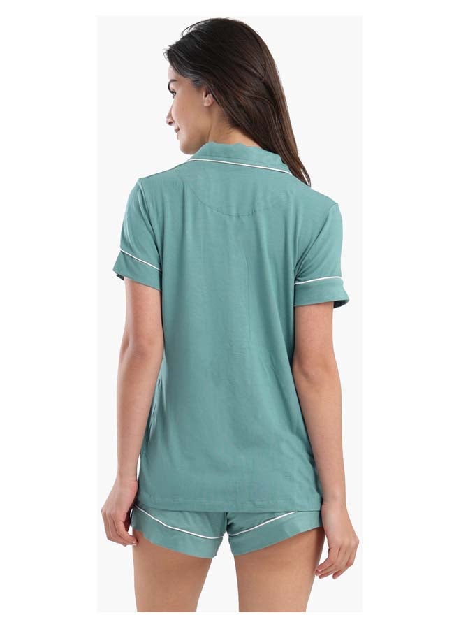 Carina Color Piping Poplin Pyjama Set - Image 3