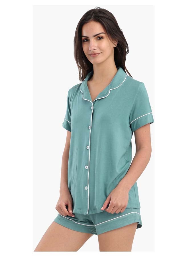 Carina Color Piping Poplin Pyjama Set - Image 5