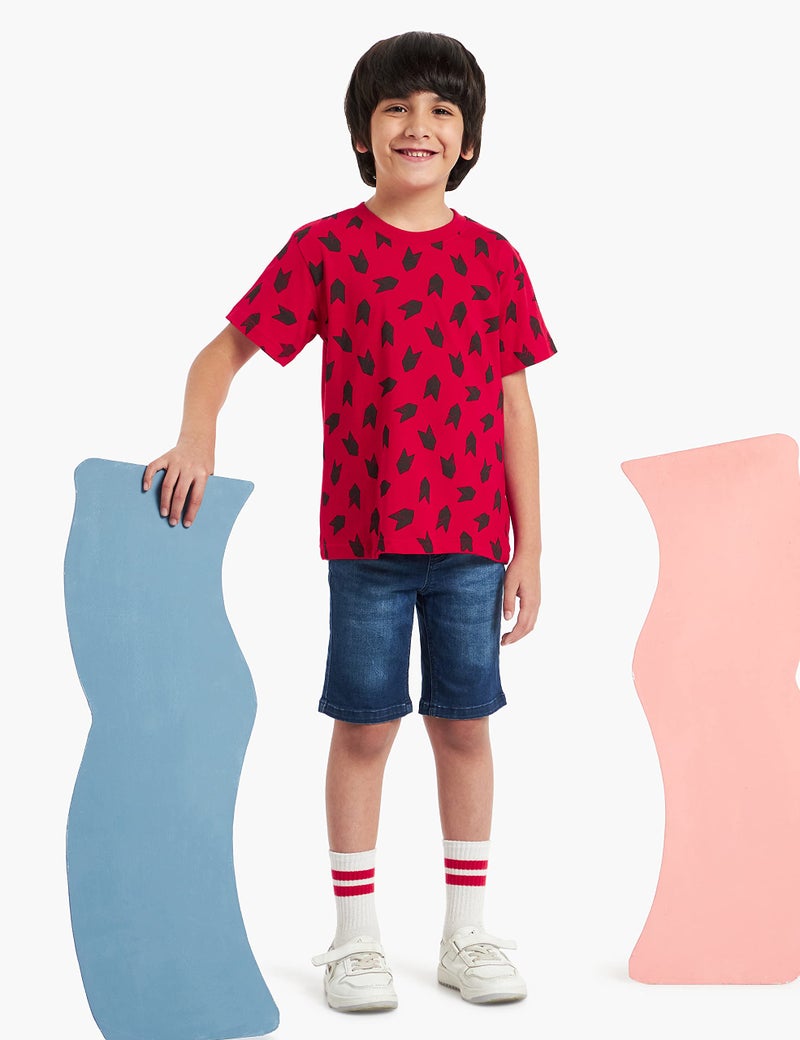 T2F Boy's Cotton Printed Regular Fit T-Shirt(Pack of 5) - Image 2