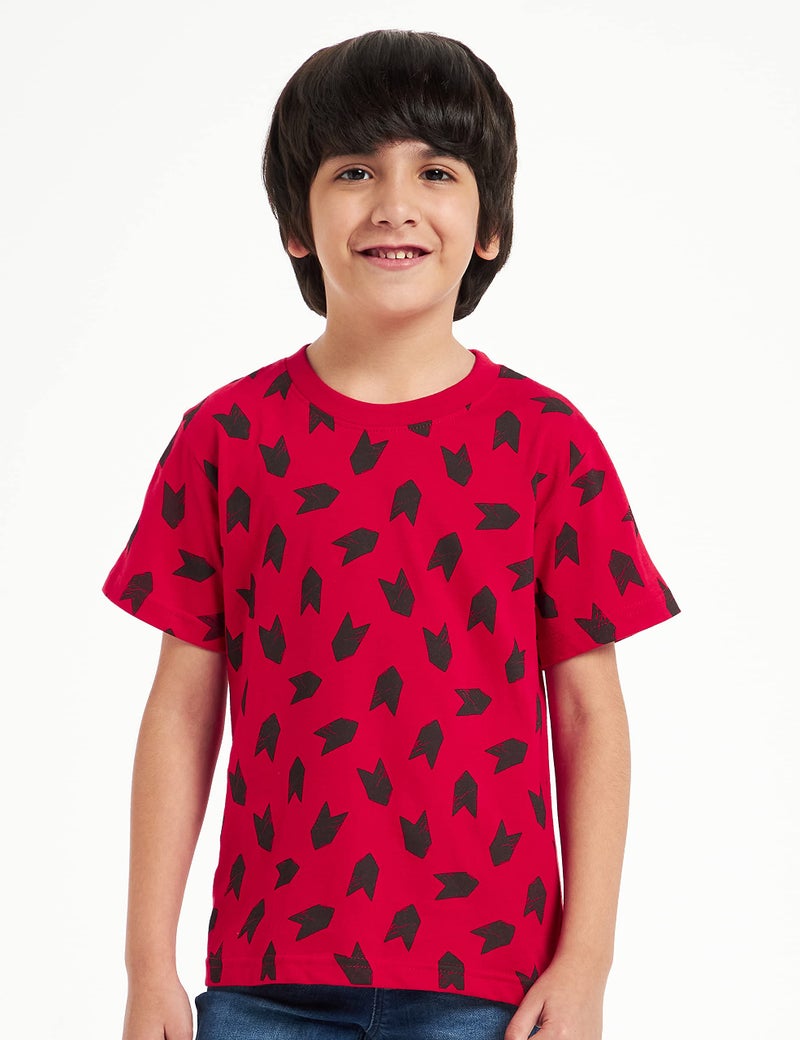 T2F Boy's Cotton Printed Regular Fit T-Shirt(Pack of 5) - Image 3