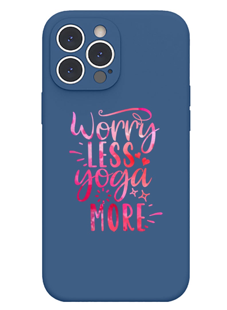 Theodor Protective Slim Fit Case Liquid Silicone Cover with Full Body Protection Anti-Scratch Shockproof Case For iPhone 14 Pro Max Blue  - Yalla white - Image 1