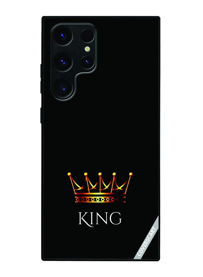 Protective Case Cover For Samsung Galaxy S24 Ultra King Design Black