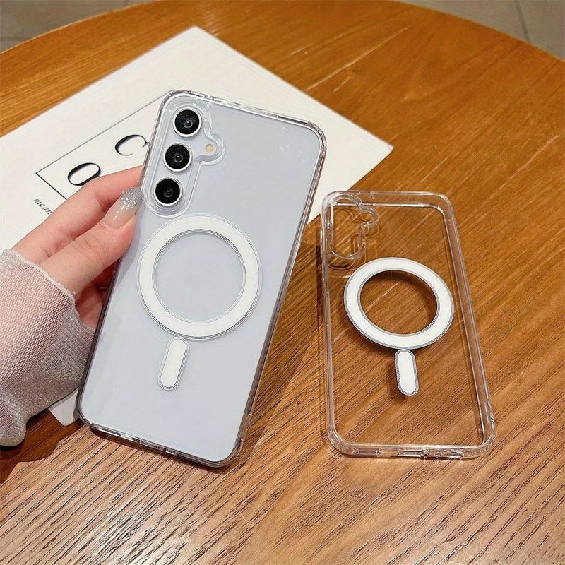 حافظة هاتف للشحن اللاسلكي متوافقة مع Galaxy S21 FE، غطاء واقٍ شفاف ناعم للظهر - Image 1