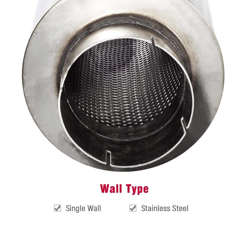 Upower 4" Inlet Diesel Exhaust Muffler 7" x 24" Body 30" Whole Length XS2772 - Straight Through Stainless Steel Welded On Resonator Muffler - Image 5