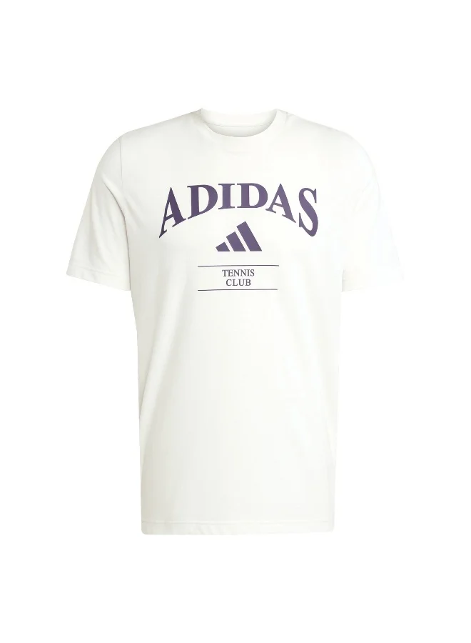 adidas Hrtg Tns G T Beige Tennis T-Shirts For Men XS