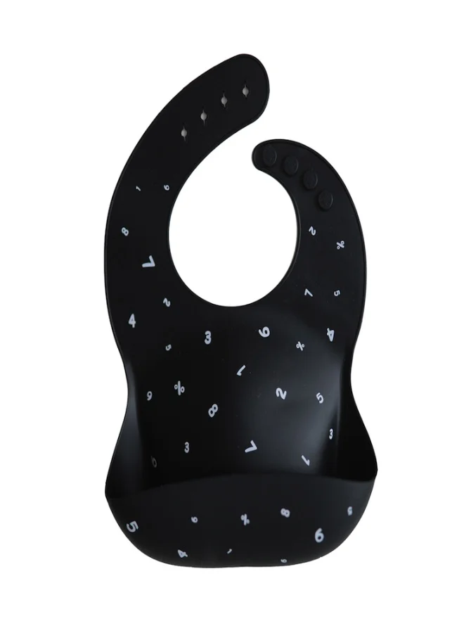mushie Silicone Bib Black Numbers