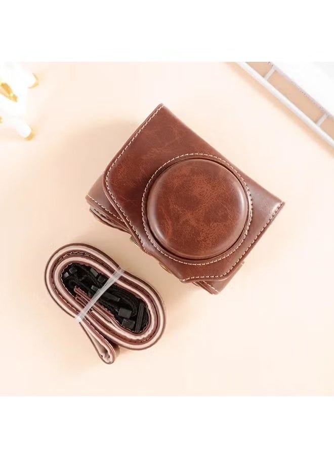 Unewshi SX730 SX740 Camera Case, Camera Cover Protective Case Photography Equipment Leather Document Bag-Dimensions:G7X2/G7X3 [oil Skin] Black  - Image 3