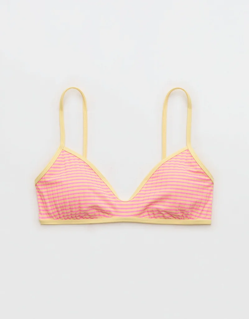 Aerie  Aerie Skinny Strap Voop Ribbed Bikini Top for Women | Best Price UAE