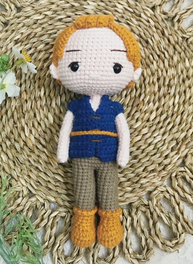 Fatio Handmade Crochet Prince Doll – 23cm Soft Plush Toy - Image 2