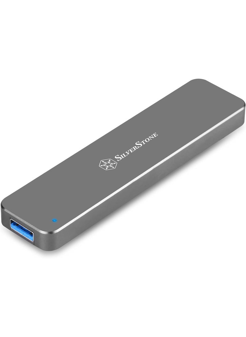 SilverStone SilverStone Technology M2 SATA SSD to USB 31 Gen 2 Enclosure with Retractable Aluminum USB TypeA Housing in Charcoal Gray MS09C  - Image 3
