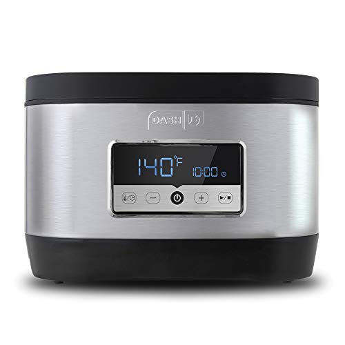 Dash Dash Chef Series Stainless Steel Sous Vide Temperature Control For SteakPoultrySeafoodVegetables with Timer  Vacuum Bags  Pump Included 85 Quart 