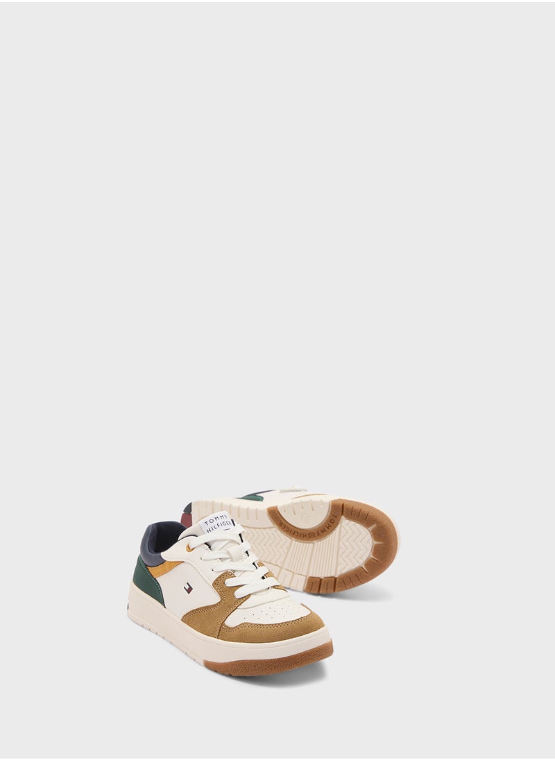 TOMMY HILFIGER - Youth Low Top Lace Up Sneakers - Image 1