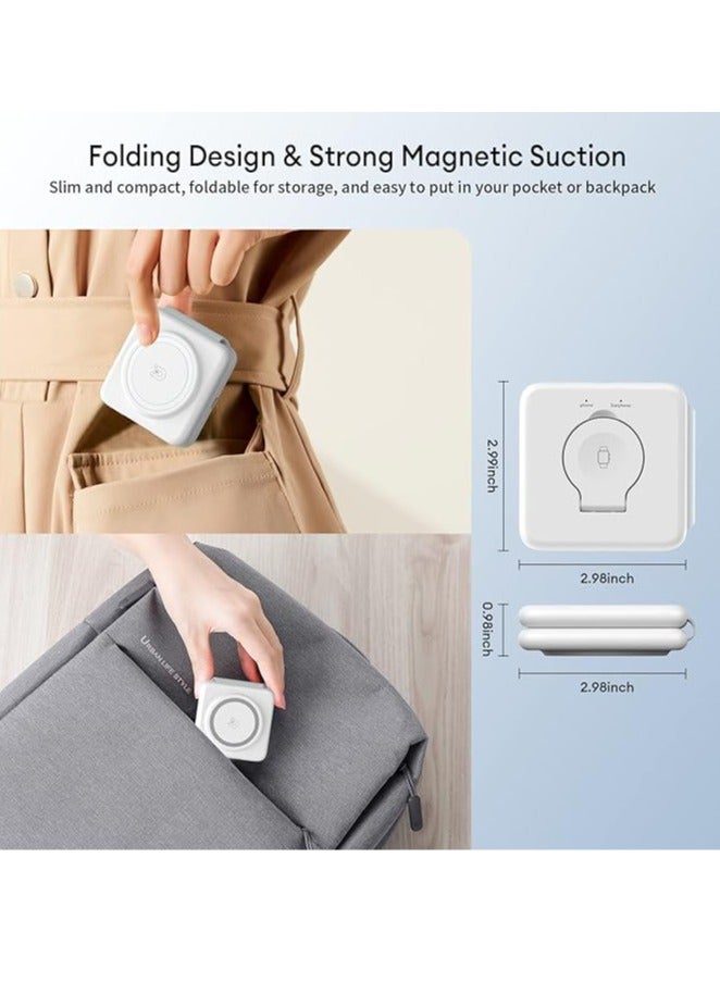 Arabest 3 in-1 Wireless Charging Pad Magnetic Foldable Charger Station Fast Travel Charger for Multiple Devices Adapt with Phone, iWatch Series, AirPods 3/2 - Image 4