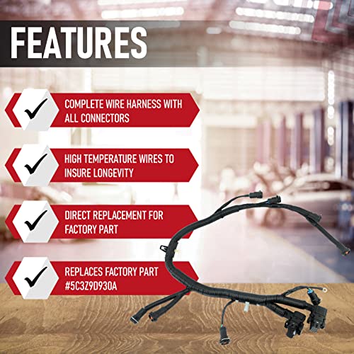 AA Ignition FICM Engine Fuel Injector Complete Wire Harness - Replaces Part 5C3Z9D930A, 5C3Z-9D930-A - Compatible with Ford Vehicles F250 F350 F450 F550 - Powerstroke 6.0L Diesel - 2003-2007 - Image 2