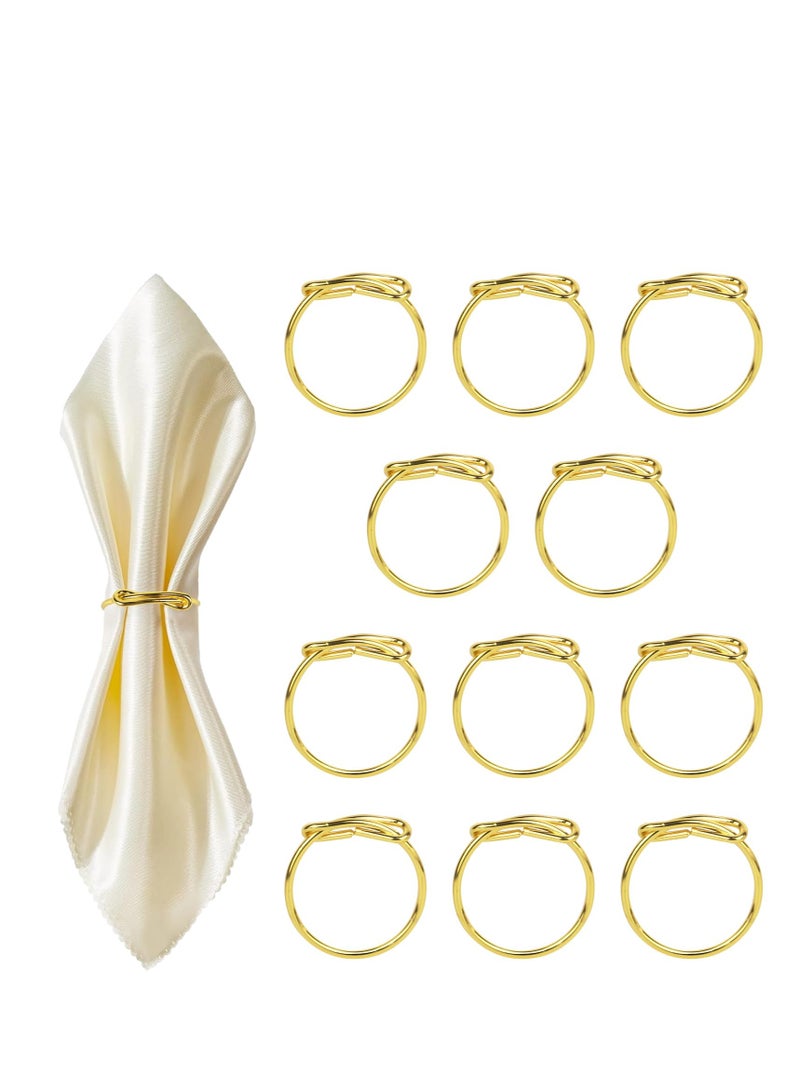 SOLARAE Napkin Rings, Metal Serviette Ring Set of 12,  Napkin Rings for Table Decor, Anniversary, Celebrations, Wedding, Birthday Thanksgiving Table  Rings for Dinning Table Parties Everyday - Image 1