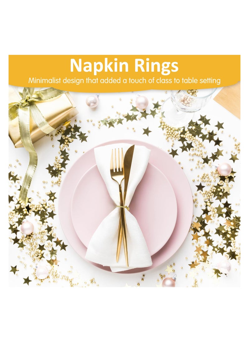 SOLARAE Napkin Rings, Metal Serviette Ring Set of 12,  Napkin Rings for Table Decor, Anniversary, Celebrations, Wedding, Birthday Thanksgiving Table  Rings for Dinning Table Parties Everyday - Image 5