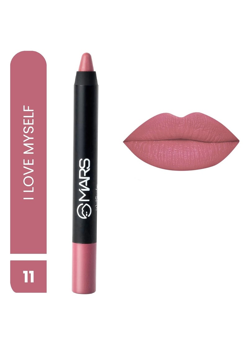 MARS Long Lasting Crayon Lipstick up to 12 Hours Stay | Matte Finish | Waterproof | Won't Smudge Won't Budge Lip Crayon (3.5 gm) (11-I Am Unstoppable) - Image 2