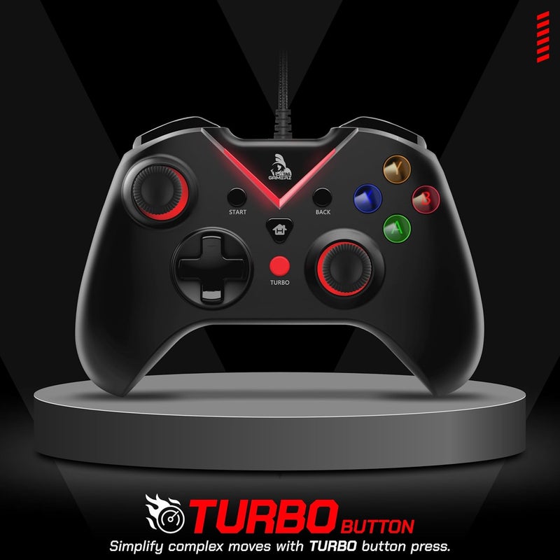 tag Gamerz G1000 USB Wired Gamepad For PC/PS3, Pressure Sensitive Analog Triggers, Haptic feedback, Accurate Joystick, Game Controller With Ergonomic Design, Plug & Play Joypad, Supports Windows 10/11 - Image 3