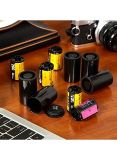 SYOSI Plastic Film Canister Holders, Empty 35mm Camera Reel Containers with Lids, Storage Cases for Small Accessories, Film, Keys, Coins, Art Beads, Black, 30 Pack  - Image 2