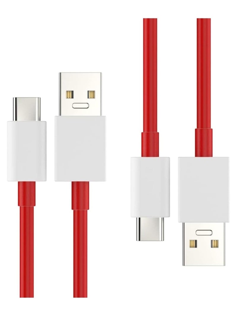 "Ultra-Fast USB Type-C Charging Cable – Compatible with OnePlus 11, 10T, 9RT, 8T, and More (Bold Red)"