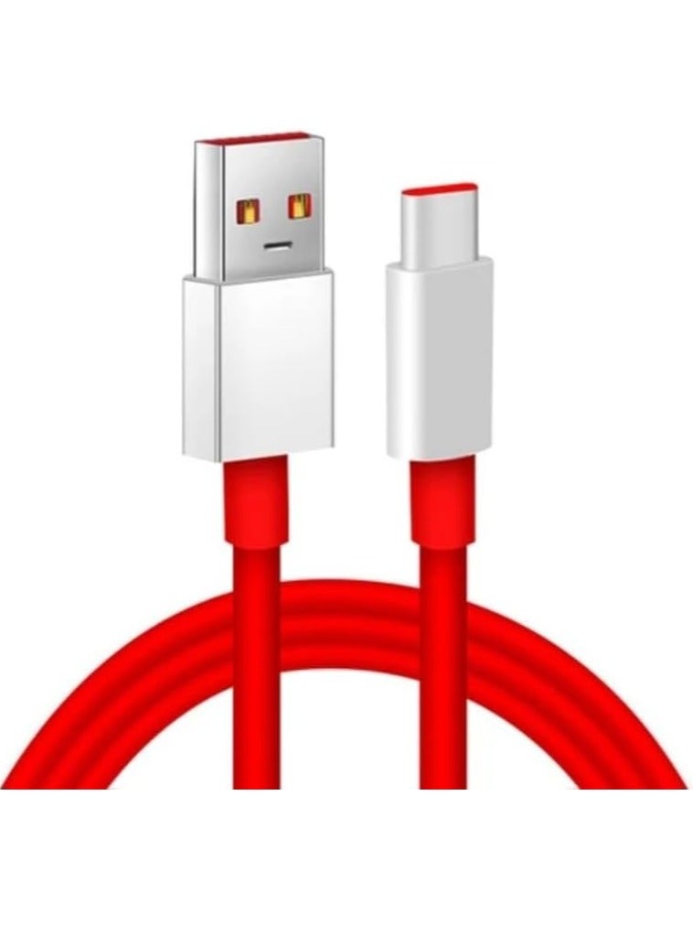 "Ultra-Fast USB Type-C Charging Cable – Compatible with OnePlus 11, 10T, 9RT, 8T, and More (Bold Red)"