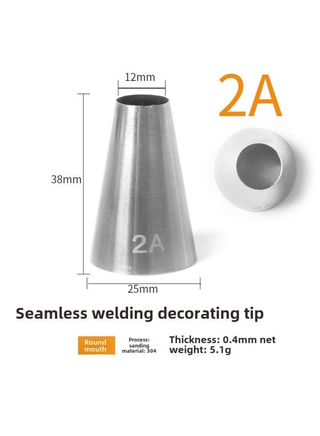 304 Stainless Steel Pastry Nozzle 6-tooth Belt Number Seamless Welding Cream Nozzle Large Cake Decorating Tool-Specifications:2A  - Image 1
