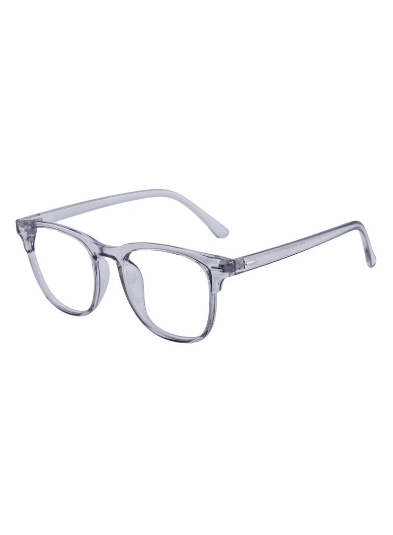 POLITE Square Transparent Full Rim Eyeglasses Frame For Unisex- Clear Grey - Image 1