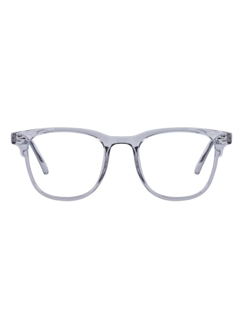 POLITE Square Transparent Full Rim Eyeglasses Frame For Unisex- Clear Grey - Image 3