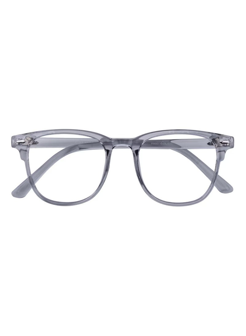 POLITE Square Transparent Full Rim Eyeglasses Frame For Unisex- Clear Grey - Image 2