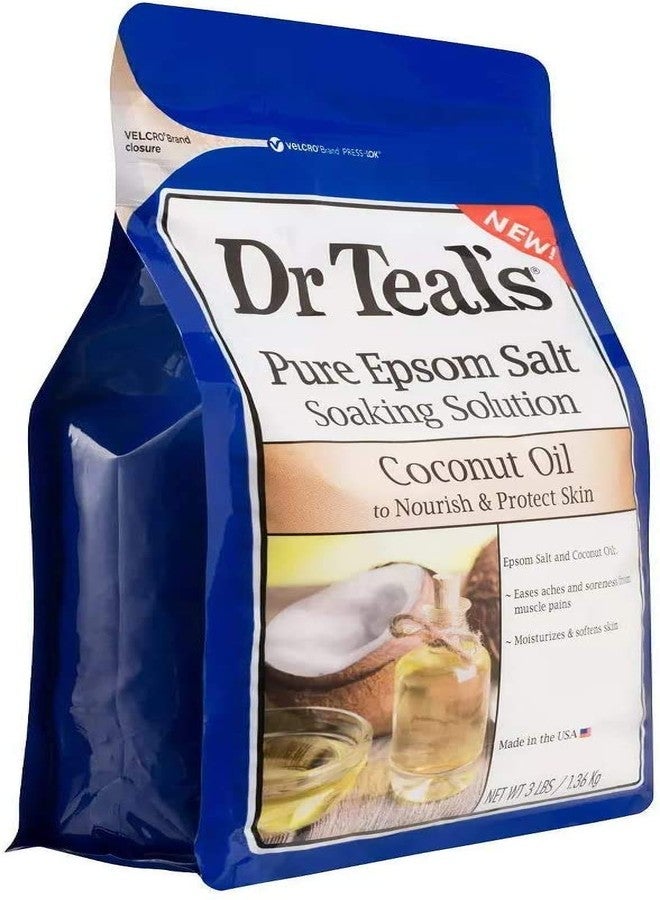 Dr Teal's Epsom Salt Bath Variety Gift Set (2 Pack, 3lb Ea) - Relax & Relief Eucalyptus & Spearmint, Nourish & Protect Coconut - Essential Oils & Pure Epsom Salt - Image 4