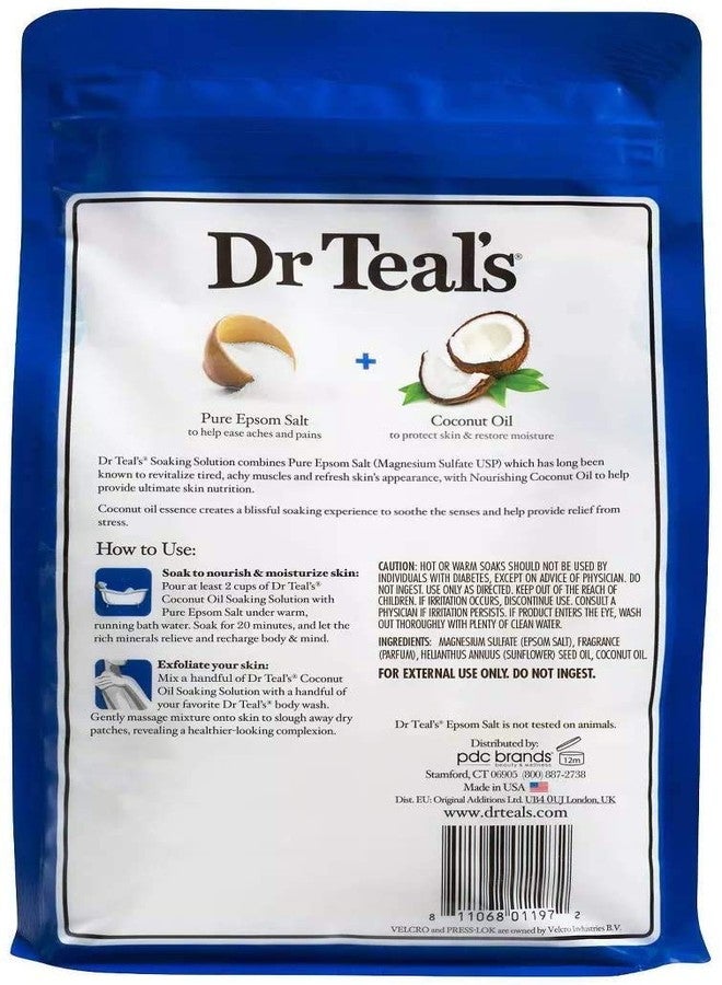 Dr Teal's Epsom Salt Bath Variety Gift Set (2 Pack, 3lb Ea) - Relax & Relief Eucalyptus & Spearmint, Nourish & Protect Coconut - Essential Oils & Pure Epsom Salt - Image 5