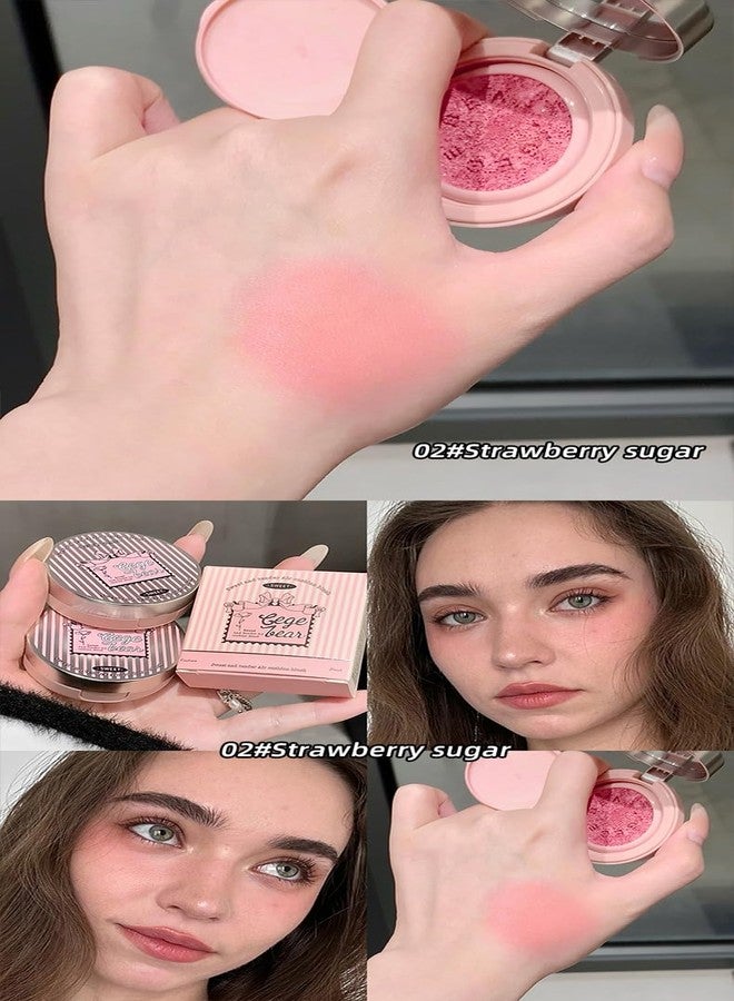 Gege Bear Sweet And Tender Air Cushion Blush | Lightweight and Creamy Formula for Cheeks | Cute and Buildable Makeup for Women | 3 Stunning Shades (02#Strawberry Sugar, 3.5g) - Image 4