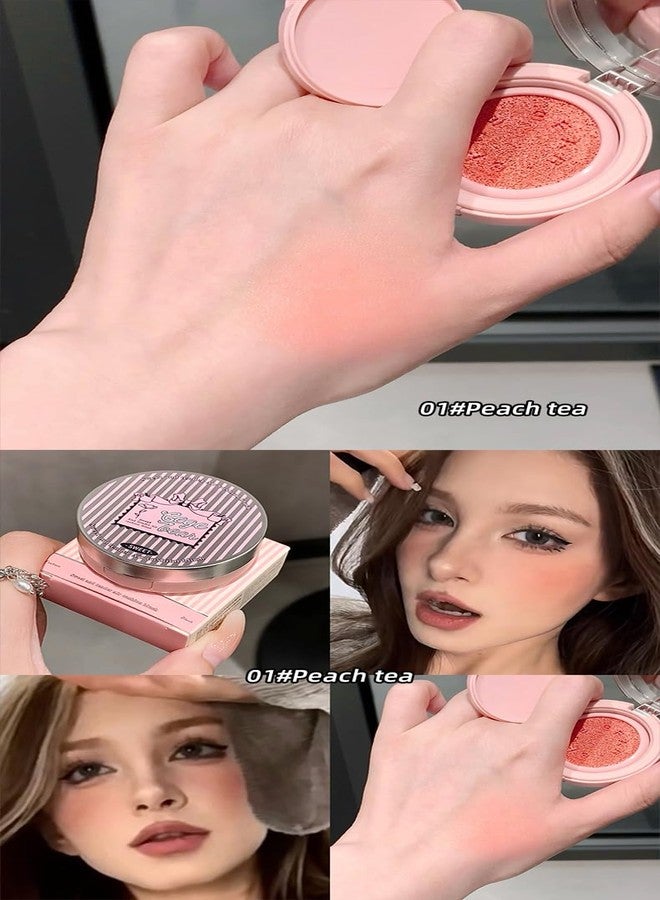 Gege Bear Sweet And Tender Air Cushion Blush | Lightweight and Creamy Formula for Cheeks | Cute and Buildable Makeup for Women | 3 Stunning Shades (02#Strawberry Sugar, 3.5g) - Image 3