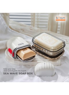 Beram Sea Wave Travel Soap Case, Portable Soap Box, Compact Bathroom Container, Double Layer Leak-Proof Container, Efficient Soap Dish, Bar Soap Holder for Traveling, Camping, Vacation  - Image 3