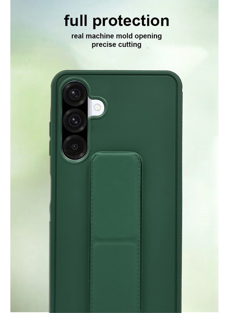 For Samsung Galaxy A26 Hard Silicone Protection Case Cover With Magnetic Hand Grip Holder And Kickstand Green - Image 2
